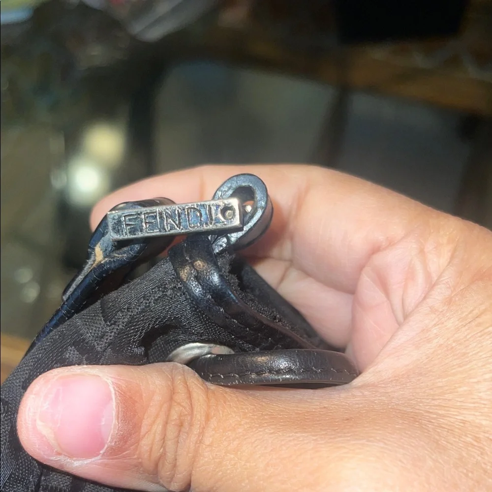 Fendi Black Zucca Print Handbag - Picture 13 of 16